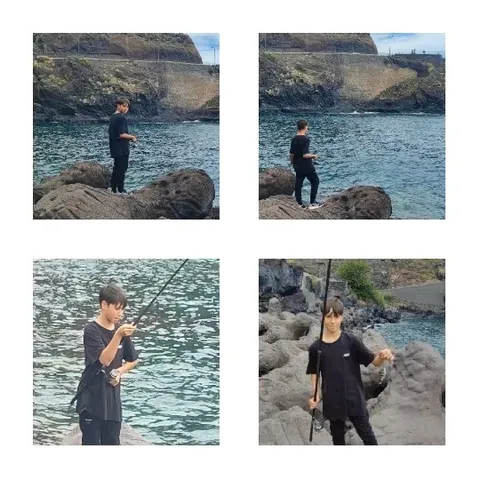 Fishing on Rocky Seaside