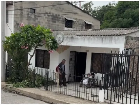 Elderly Person by Garden Gate