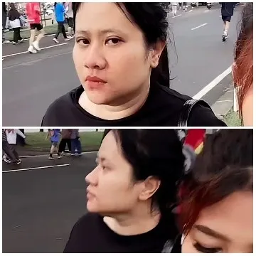 Woman Walking in a Crowd