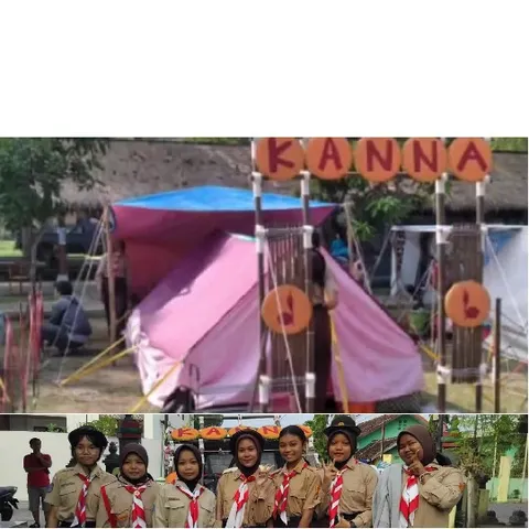 Campsite With Scouts And Tent