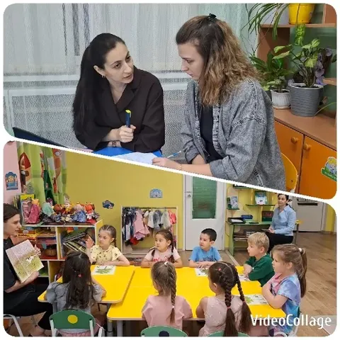 Women Review Documents in Classroom
