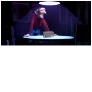 Animated Character in Dim Room