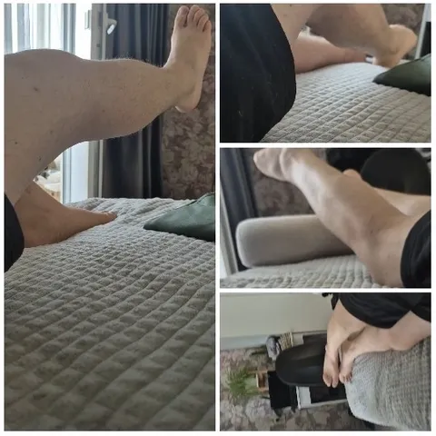 Legs Resting on a Bed