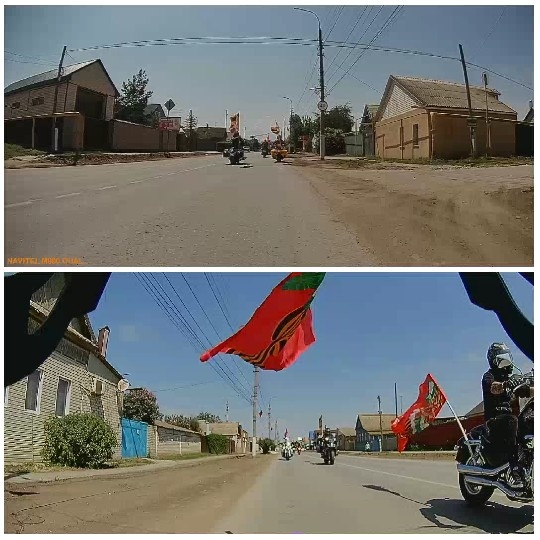 Motorcycle Ride in Small Town