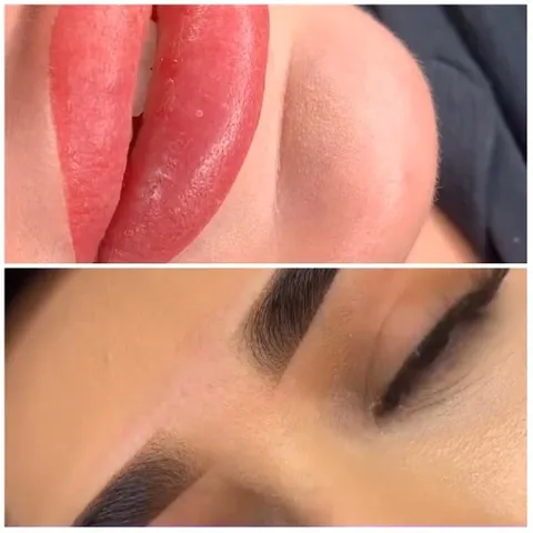 Close-Up of Lips and Eye
