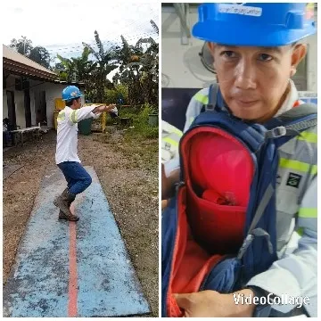 Balancing on Board with Hard Hats