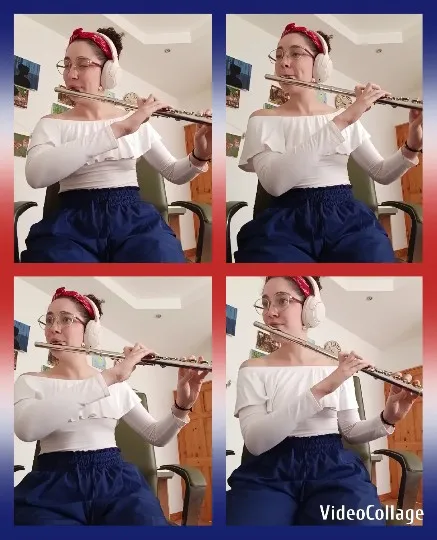 Playing Flute in Room with Wood