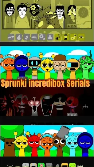 Cartoon Characters in Colorful Segments
