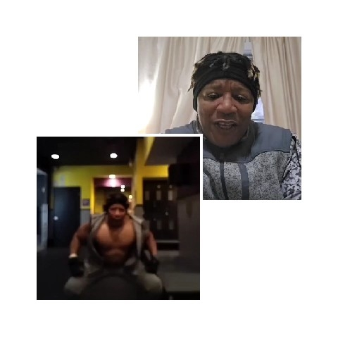Smiling in Room and Gym Workout