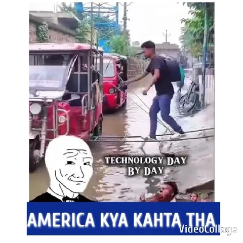 Rickshaw Scene in Flooded Street