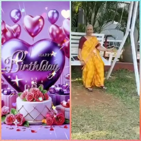 Elderly Woman with Birthday Card