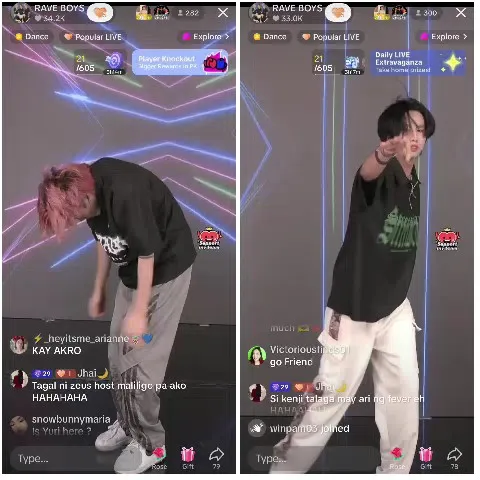 Dancing with Neon Backdrop