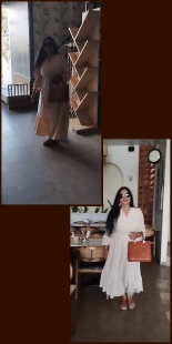 Walking in Dress and Sunglasses