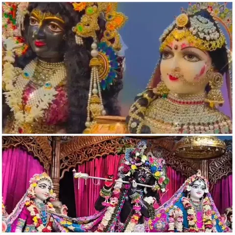 Elaborately Decorated Statues at Altar