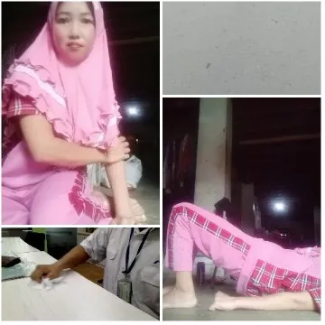 Person in Pink, Cleaning Surface