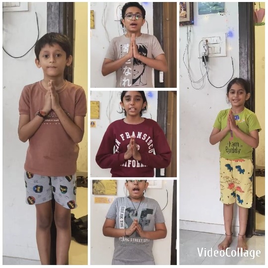 Five Children Praying Indoors Together