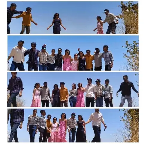 Friends Walking Under Clear Blue Sky