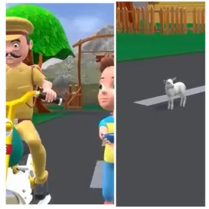 Biking Adventure With Child And Goat