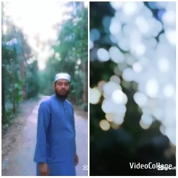 Person in Nature with Abstract Lights