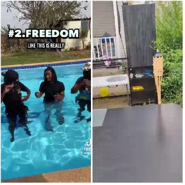 Swimming Pool Gathering and Outdoor Scene