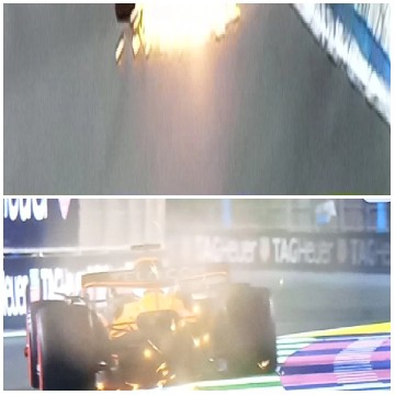 Racing Car Sparks on Track