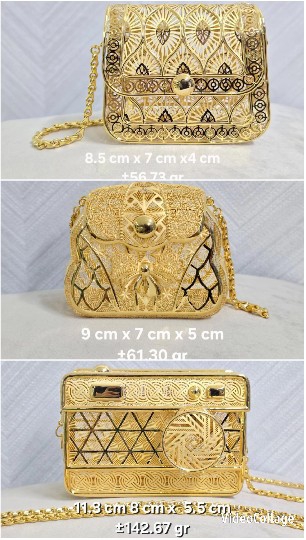 Gold Handbags with Intricate Designs