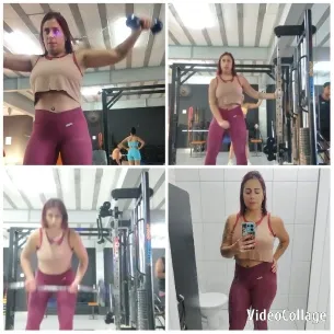 Gym Workout with Dumbbells and Selfie