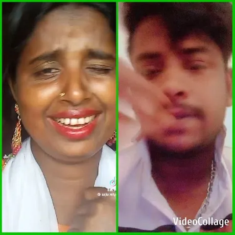 Woman with Earrings and Smiling Man