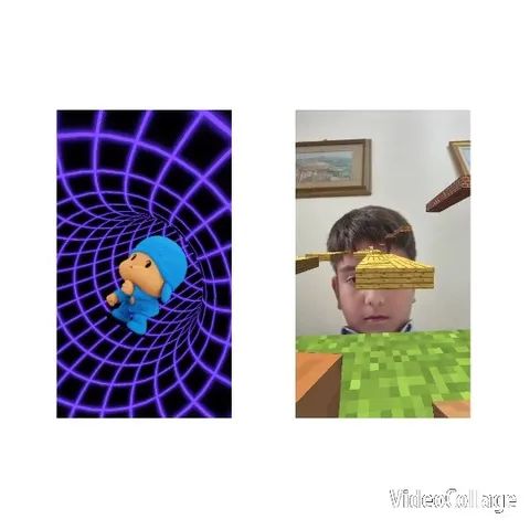 Cartoon Character in Digital Tunnel