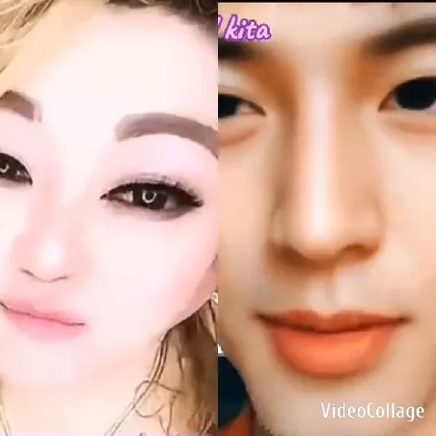 Faces with and without Makeup