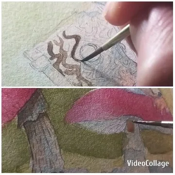 Close-Up Hand Painting Details