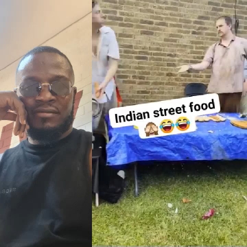 Man with Sunglasses and Street Food