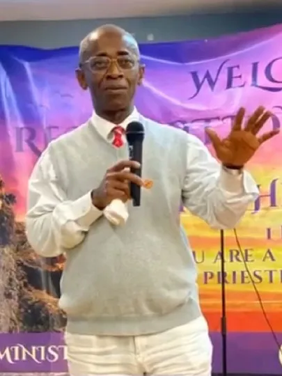 Elderly Speaker at Event