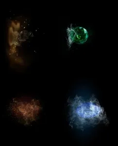 Colorful Floating Spheres on Black