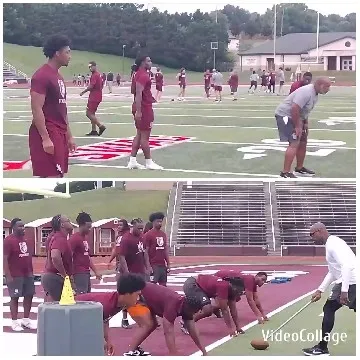 Young Athletes Practicing Football Drills