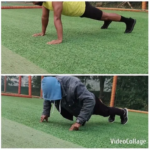 Push-Ups on Grassy Field
