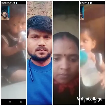 Child, Man, and Woman on Video Call