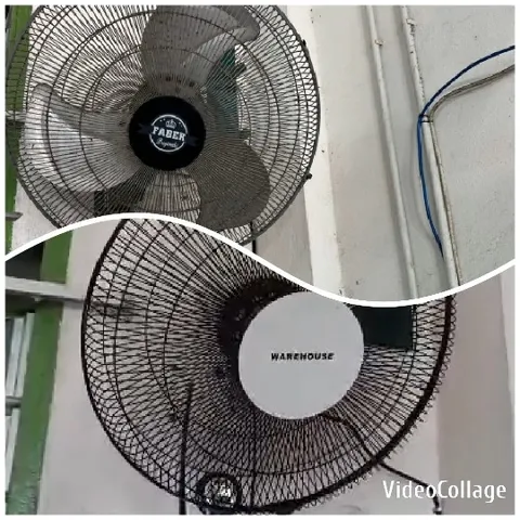 Two Electric Fans on Walls