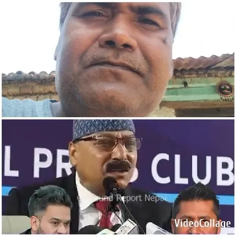 Man's Face at Press Conference