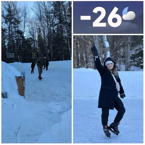 Skating on an Outdoor Ice Rink
