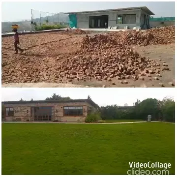 Construction Site and Lush Lawn
