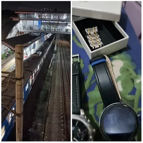 Train Station and Watch Close-Up