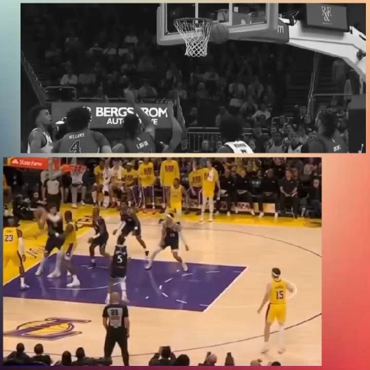 Black and White Basketball Action