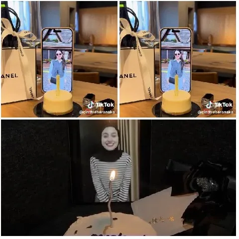 Smartphone and Cake with Candle