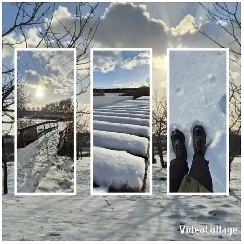 Snowy Bridge and Steps