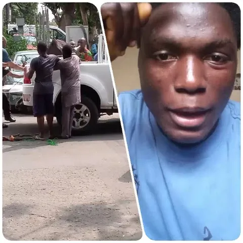 People Near Pickup Truck on Street