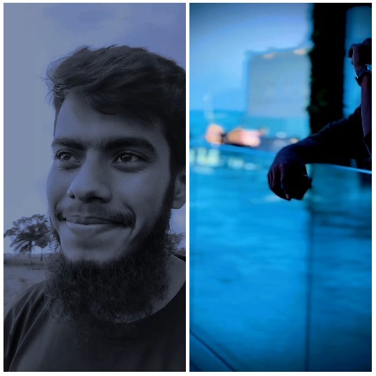 Man Smiling by Water Background