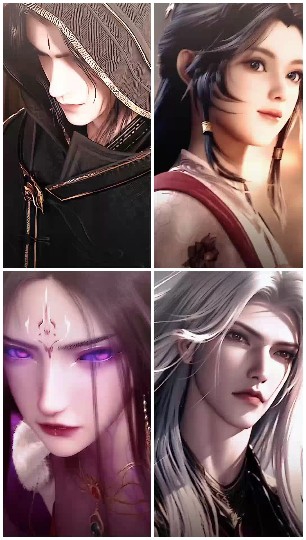 Four Illustrated Fantasy Characters