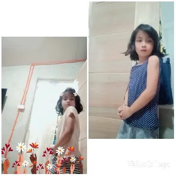 Child In Floral And Polka Dot Outfits