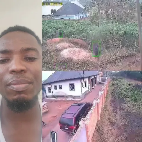 Close-Up of Man's Face and Wooded Area